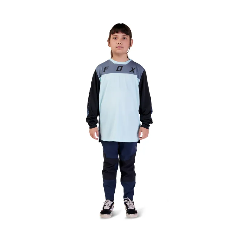 Fox Defend Race Youth LS MTB Jersey Ice Blue-1